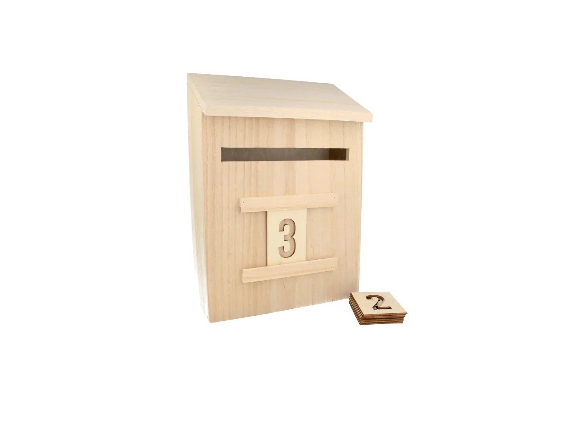 Buzón de madera de 28 cm para decorar