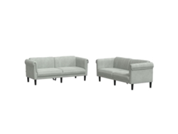 Maison Exclusive - Juego De Sofás 2 Piezas Terciopelo Gris Claro