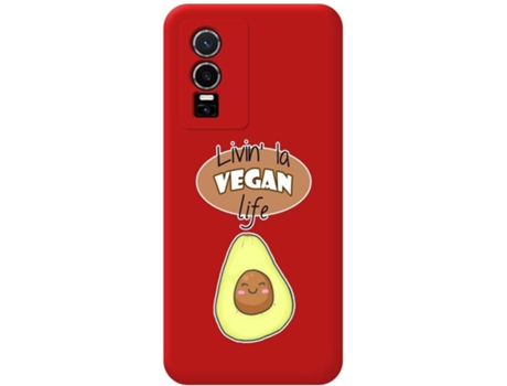 Carcasa para Vivo Y76 5G TUMUNDOSMARTPHONE Silicona Líquida Dibujos Rojo