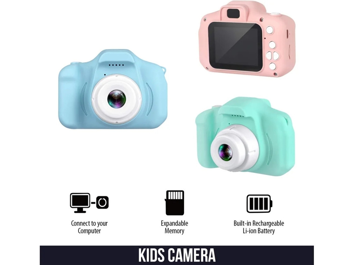 Cámara digital 1080p para niños con pantalla a color de 2.0” y ranura para tarjeta Micro SD para niños Tarjeta SD de 32 GB incluida Amarilla Yizhood