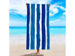 Toalla de playa de microfibra a rayas Yuysan, de alta absorción y secado rápido, 150 x 75 cm, modelo St188, color azul.