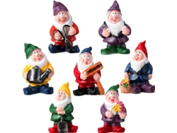 Miniaturas de resina y estatuas decorativas de enanos para jardín