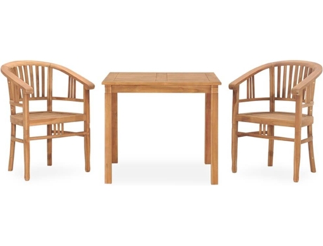 Conjunto 3 Conjunto de comedor para jardín VIDAXL madera maciza de teca