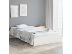 Estructura De Cama Sin Colchón Madera Maciza Blanco 90x200 Cm