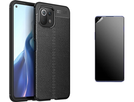 Kit Carcasa y Protector Xiaomi Mi 11 Lite 5G Ultimatte Rugged Leather Negro