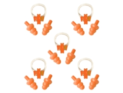 MEOIRUERY Tapones para los Oídos de Natación, Paquete de 5 Pares Impermeables Reutilizables de Silicona para Natación, Duchas, Baños, Surf y Esnórquel - Naranja