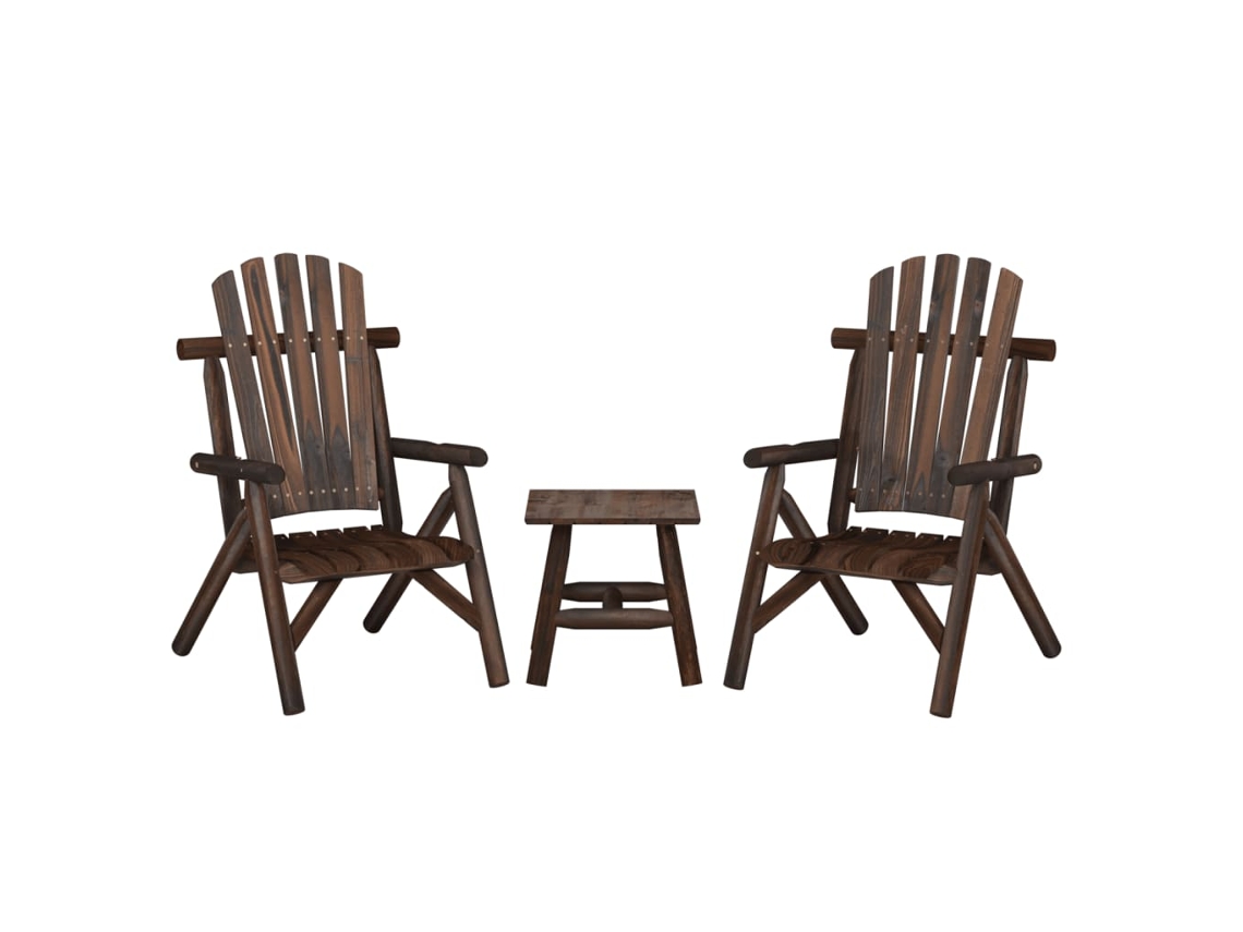 Conjunto de muebles de jardín de madera maciza de abeto Dkd Home Decor
