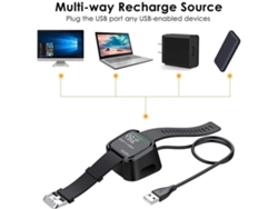 Cable adaptador USB de repuesto compatible con el reloj inteligente Fitbit Versa Ly Ebike