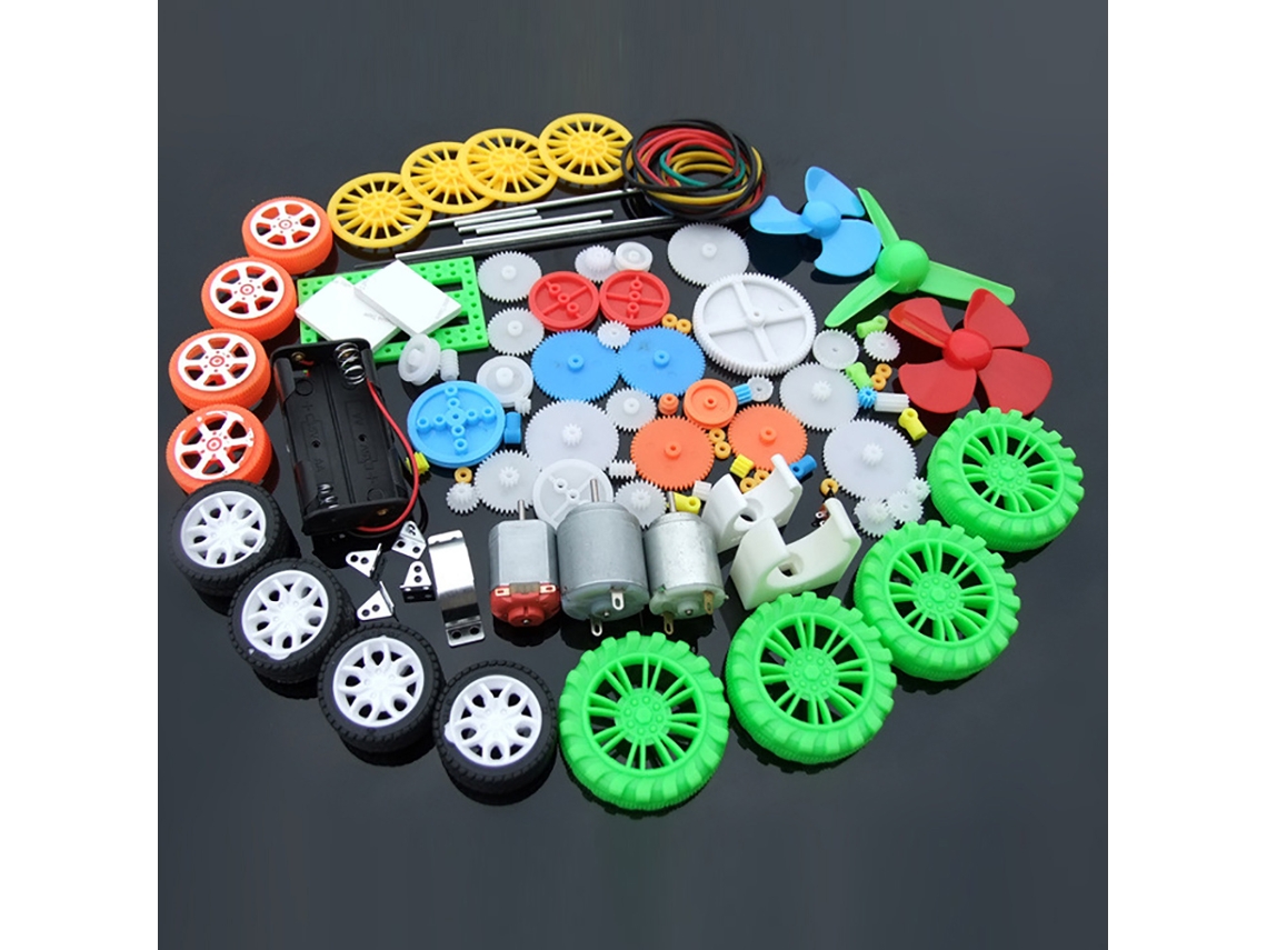 Kit De Motor Dc De 112 Piezas Con Engranajes Plásticos, Soporte Y Hélices Para Proyectos Diy De Ciencia