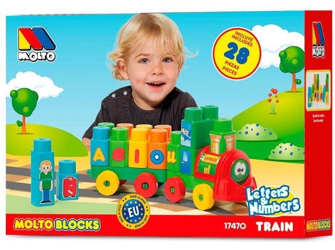 Juego Educativo MOLTO Tren Blocos Train 28 Pcs (Edad Mínima: 1 Año - 30,5 x 21,5 x 9,5 cm)