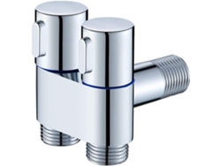 Grifo Multifunción G1/2, Válvula De Control Dual 1 Entrada 2 Salida (cromo) Chrui