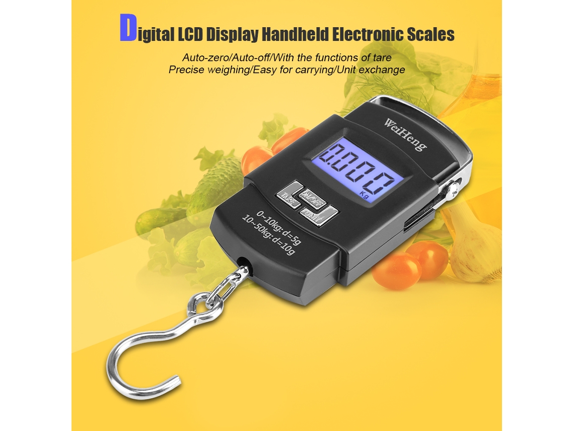 MEOIRUERY Báscula portátil para equipaje, báscula electrónica de gancho con sensor de pesaje de alta precisión, balanza electrónica digital con pantalla LCD ret