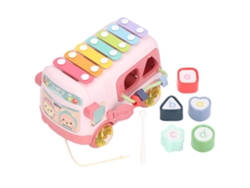Autobús Musical Multifuncional Con Xilófono Y Bloques De Letras Para Niños De 1 A 3 Años, Rojo.