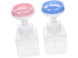 Dispensador Jabón Espuma Botella Recargable Transparente Bomba Práctico Viajes Oficina 2 Flor Rosa Azul Casa