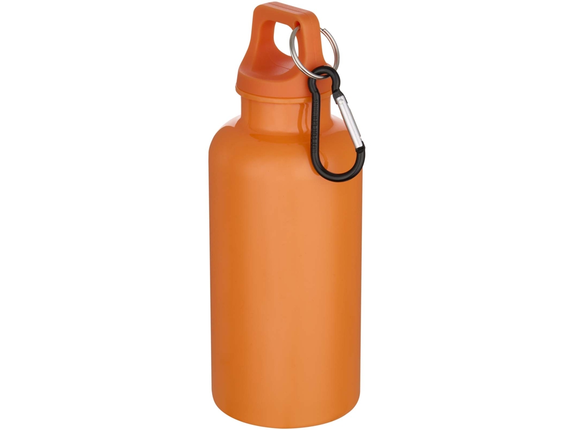Botella De 400 Ml De Color Liso De Plástico Reciclado Con Certificado Rcs Y Mosquetón "oregon"