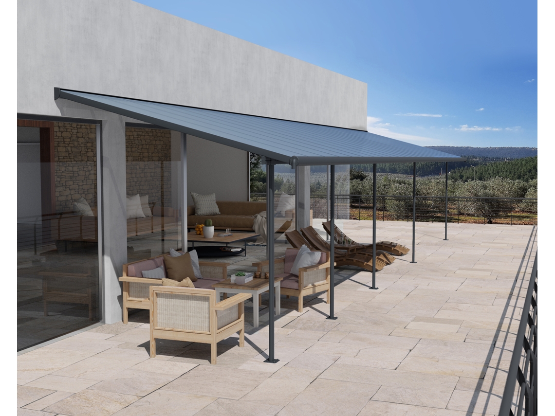 CANOPIA Sierra Pérgola Cubierta para Terraza Aluminio 3X10,35 m Gris