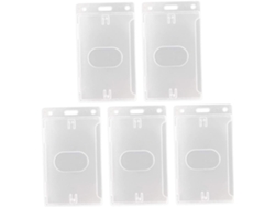 Juego de 5 tarjeteros acrílicos transparentes, portatarjetas de identificación de estudiantes, soporte de exhibición.