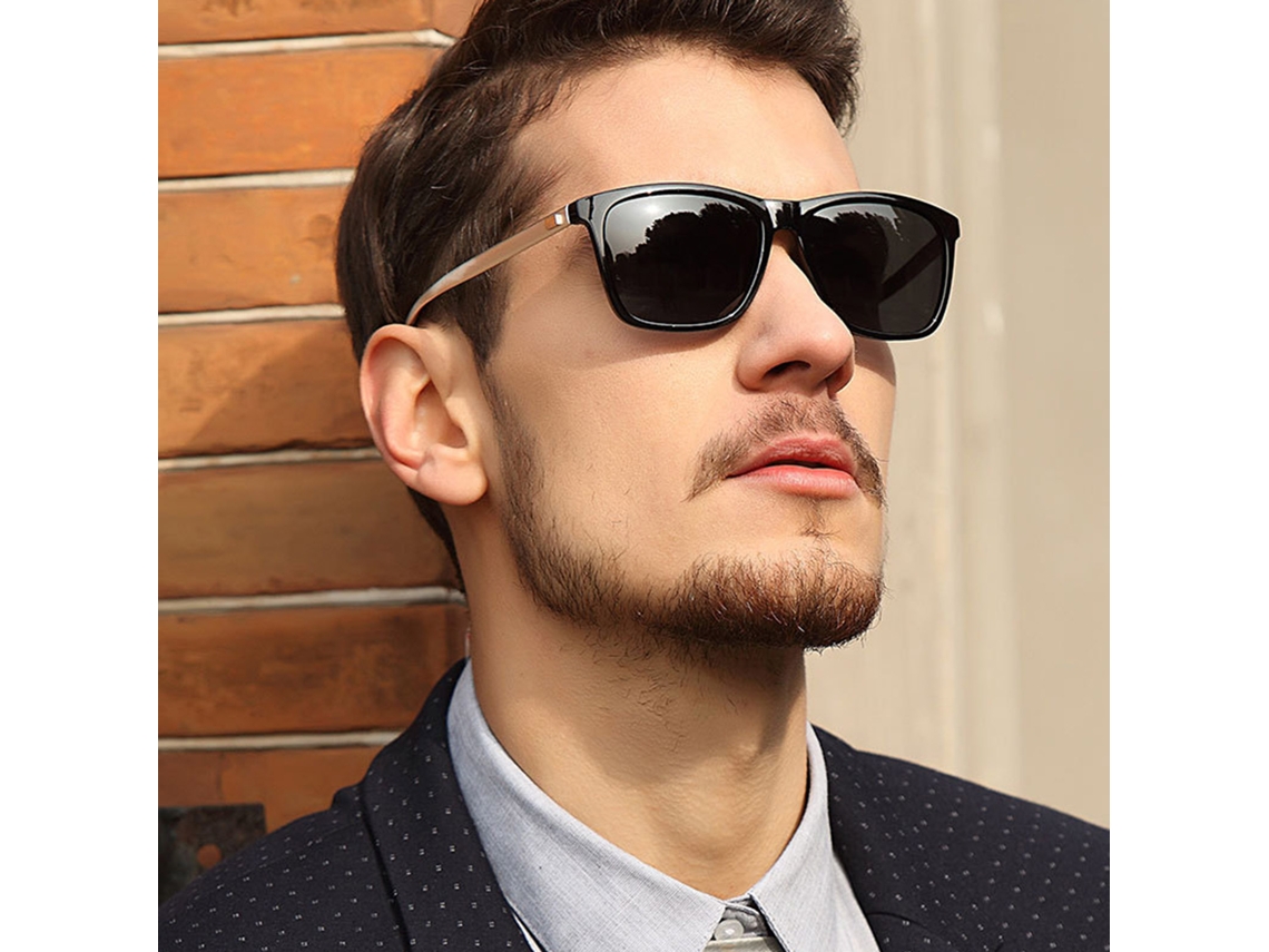 Gafas De Sol Polarizadas Unisex Con Lentes Grandes, Estilo Clásico, Color Negro.