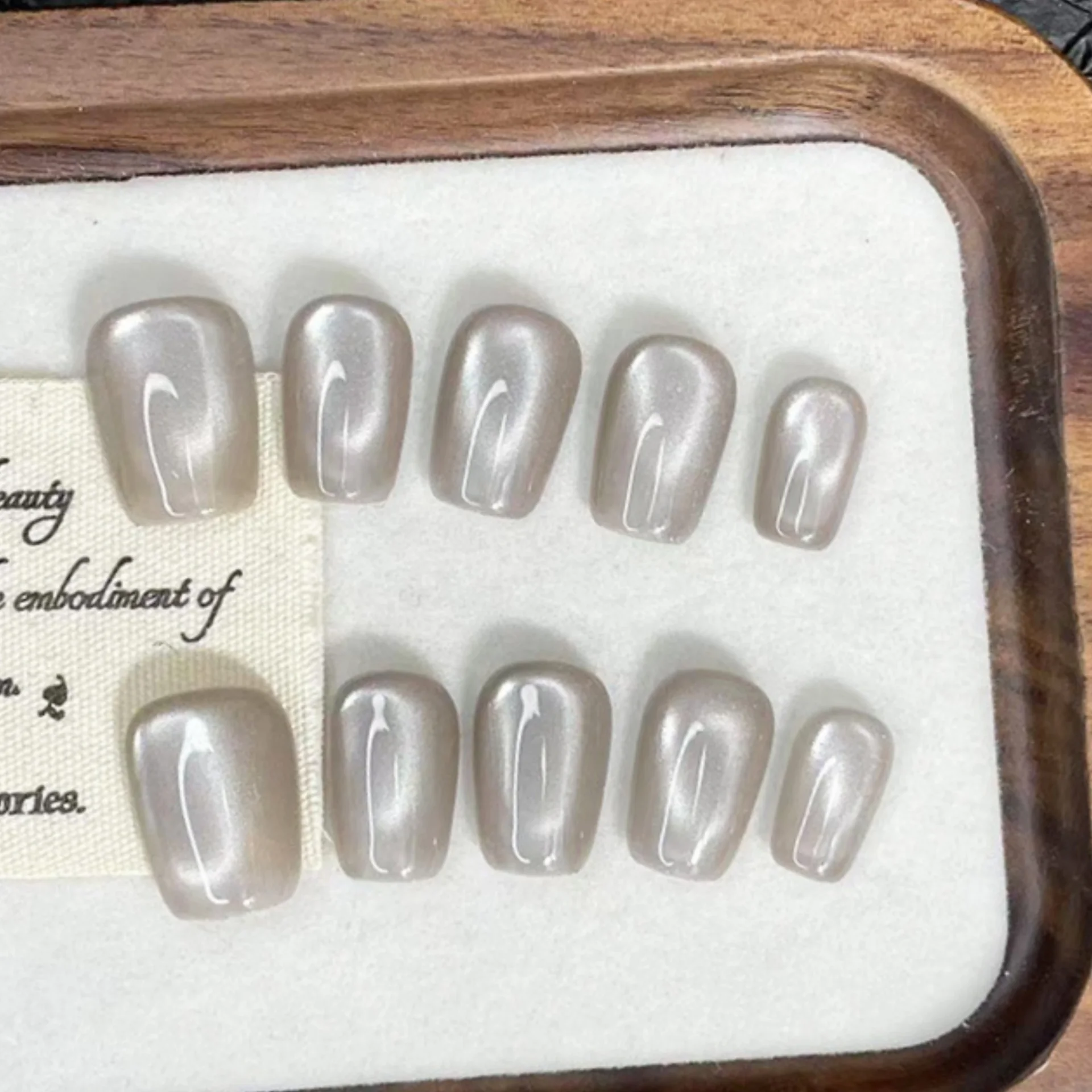 (2183-l) 10 Pegatinas/uñas Postizas Hechas A Mano Con Diseño De Ojo De Gato
