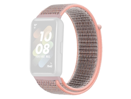Correa de nailon ajustable cierre de lazo para Huawei Band 7 - rosa