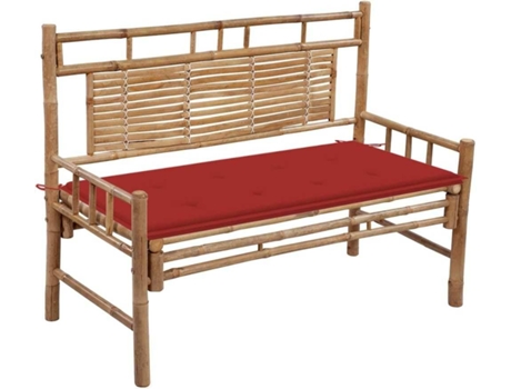 Banco de jardín VIDAXL Rojo Bambú (120x55x90 cm)