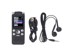 Gravador De Voz Digital Com Microfones Duplos Tela Lcd 0.8 Polegada Reprodutor Mp3 Cancelamento De Ruído 8gb
