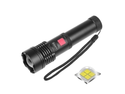 Linterna LED XHP50 recargable por USB, 5 modos de zoom, IPX8, para camping/emergencias, color negro, Yizhood