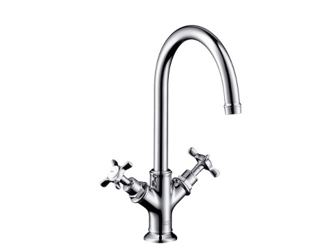 HANSGROHE Axor Montreux Mezclador de lavabo de 2 mandos 210, juego de desagüe automático, Color: Óptica de oro cepillado