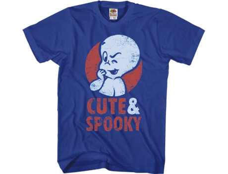 Camisetas Unisex DEEPSTONE Cute and Spooky Casper the Friendly Ghost Azul real (M)