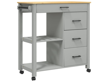 Carrito De Cocina VIDAXL Gris Madera (84x40x90 cm)