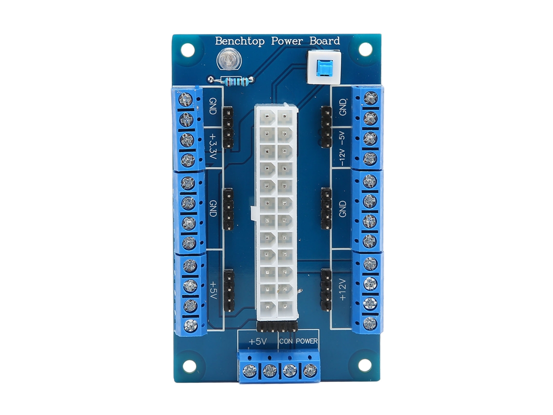 Placa De Distribución De Alimentación Atx Dc De 24 Y 20 Pines Con Indicador Led Y Botón De Control.