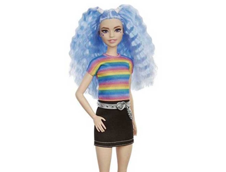 Muñeca BARBIE Cabelo violeta com arco-íris acessórios para saia jeans top