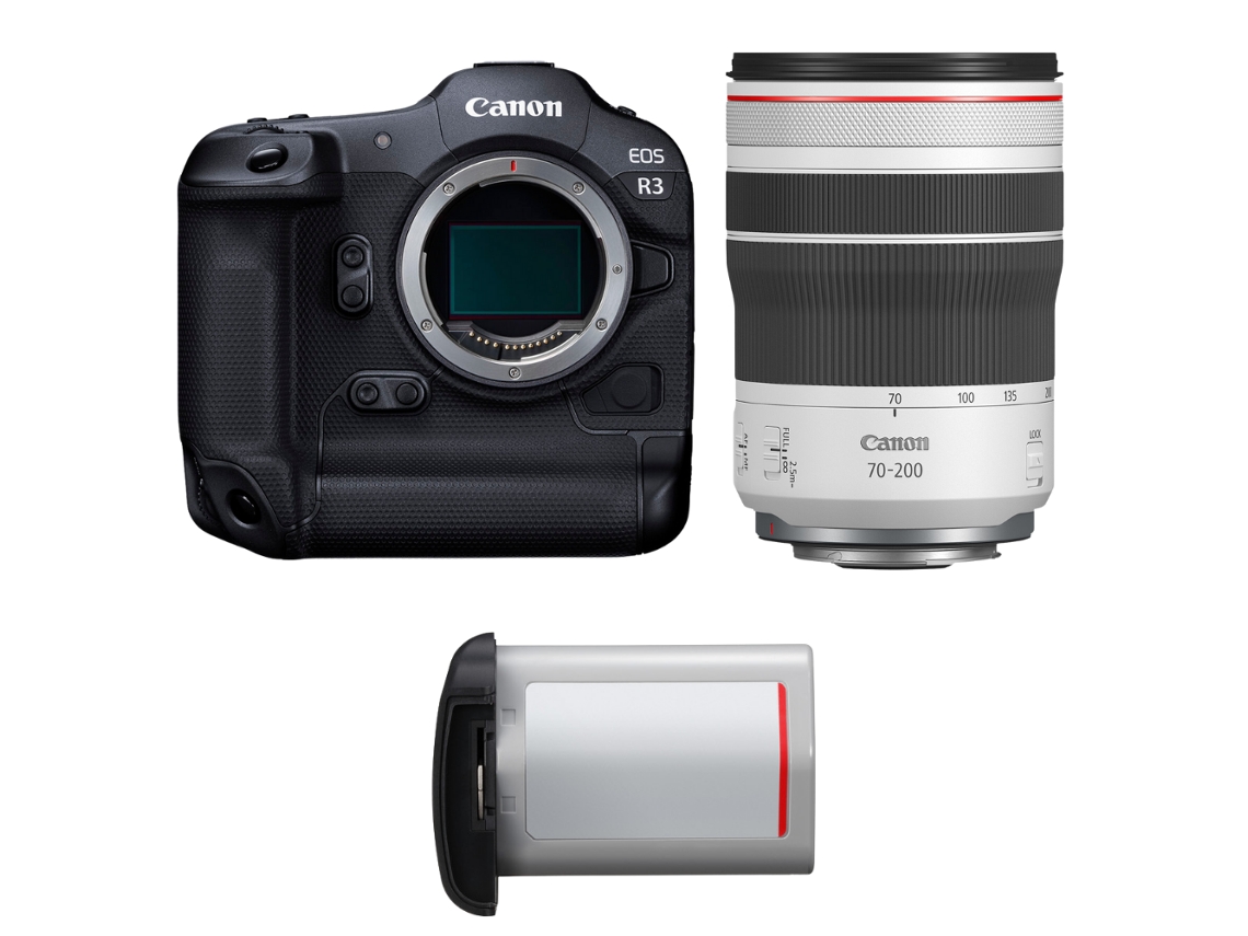 Canon EOS R3 + RF 70 200mm F/4 L IS Usm + 1 Canon LP e19 + Libro electrónico “20 consejos para fotos impresionantes”