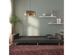 Sofá Cama De 2 Plazas Con Dos Almohadas Tela Negro