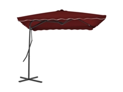 Maison Exclusive - Sombrilla De Jardín Con Palo De Acero Burdeos 250x250x230 Cm