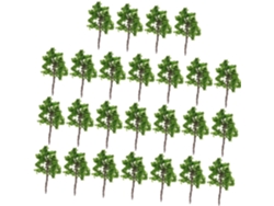 25 Piezas De Plástico Verde En Miniatura Para La Creación De Maquetas Y La Decoración De Dioramas.