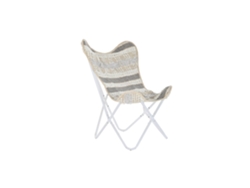 Sillon Algodon Hierro Mariposa Blanco 74x65x90cm