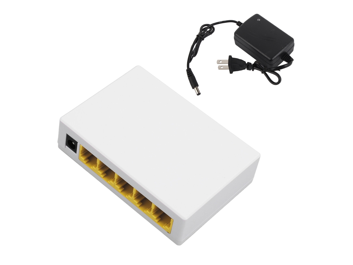 Conmutador Ethernet No Gestionado Plug And Play De 5 Puertos 10/100 Mbps Para El Hogar Y La Oficina.