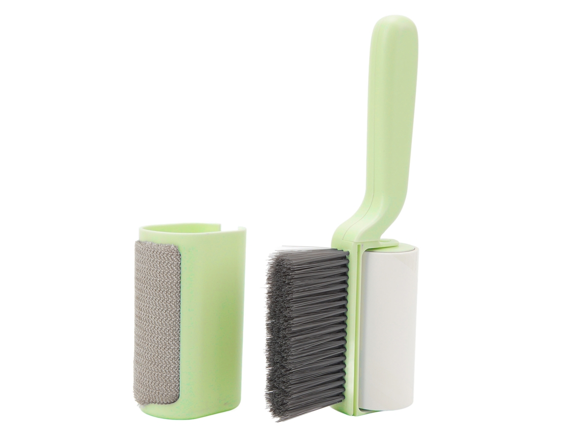 Rodillo quitapelos reutilizable 2 en 1 Rebe, 60 hojas extraíbles, limpiador de pelo de perro para muebles del hogar, color verde.