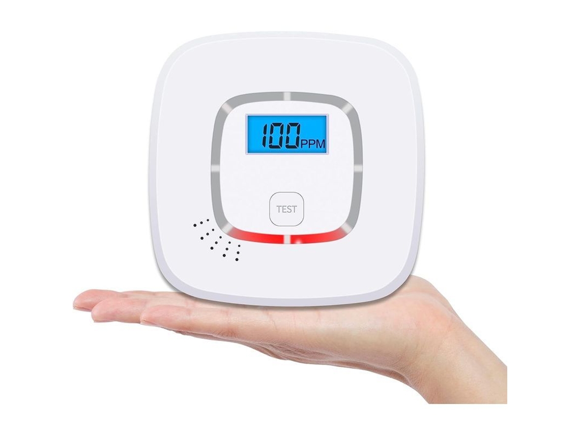 Detector De Monóxido De Carbono Con Pantalla Digital, Baterías Recargables, Certificado Según La Norma En50291.