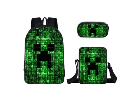 KOHREE Mochila escolar para estudiantes de Minecraft, juego de tres piezas