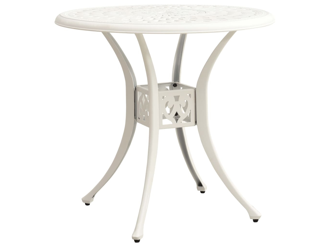 Mesa de jardín de aluminio fundido blanco de 78 x 78 x 72 cm, DKD HOME DECOR