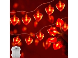 Rebe-luces De Cadena En Forma De Corazón 6m 40 Leds Para Bodas, Fiestas, Cumpleaños Y Decoración Hogar San Valentín