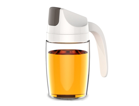 Dispensador automático de aceite de oliva botella de vidrio para cocina vinagrera con tapa y tapón automáticos ZMDECQNA