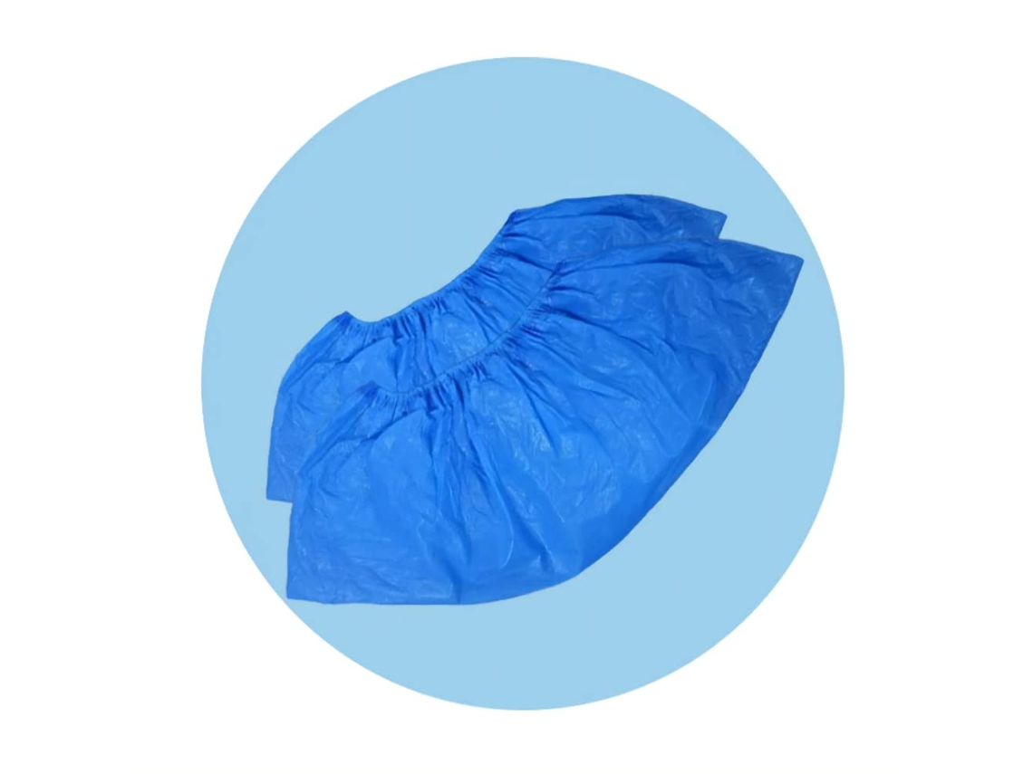 100 Galochas Desechables Cpe Azules Impermeables Antideslizantes