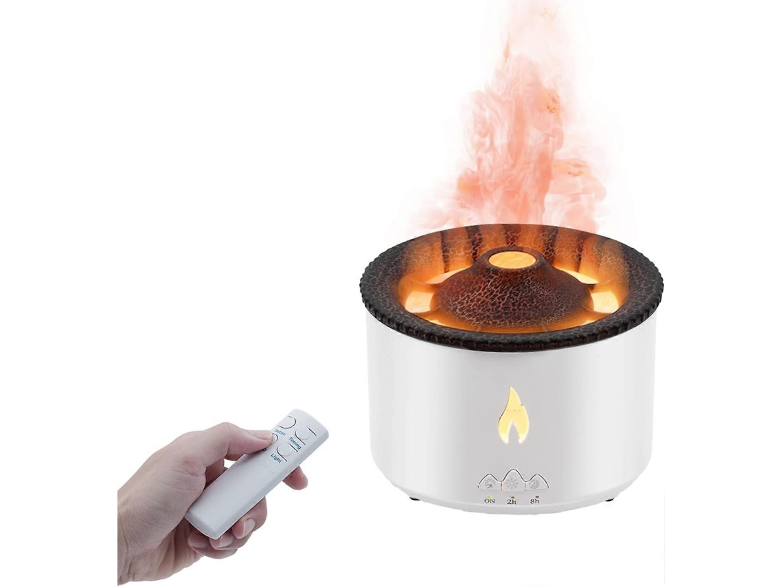 Humidificador Volcano con niebla de medusas, difusor de llama para dormitorio con luz nocturna de llama y control remoto para dormitorio Rosewell