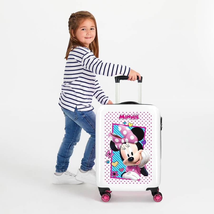 Maleta De Cabina disney minnie joy con capacidad 34l viaje 32 mano blanca 55cm