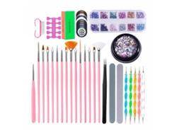 Kit de manicura que incluye bolígrafo perforador de puntos, cinta adhesiva para manicura, diamante de agua y lima de uñas - ST-02