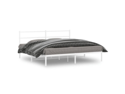 Estructura Cama Sin Colchón Con Cabecero Metal Blanco 193x203cm