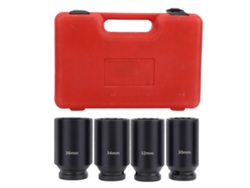 4pcs Llave De Impacto De Acero Cromomolibdeno 1/2 Pulgada Doble Hexagonal